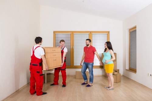 Organised storage unit with furniture and seasonal items in South Ruislip